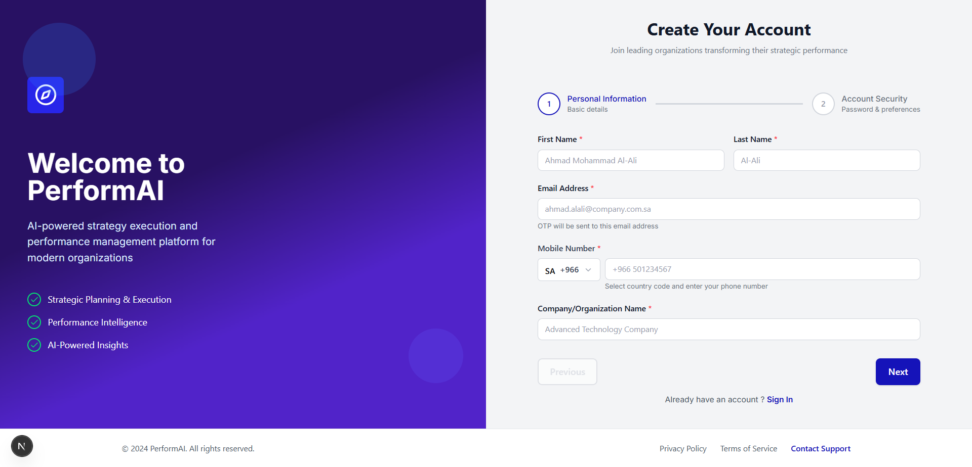1. Personal Information